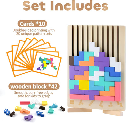 Montessori Wooden Russian Blocks Puzzle