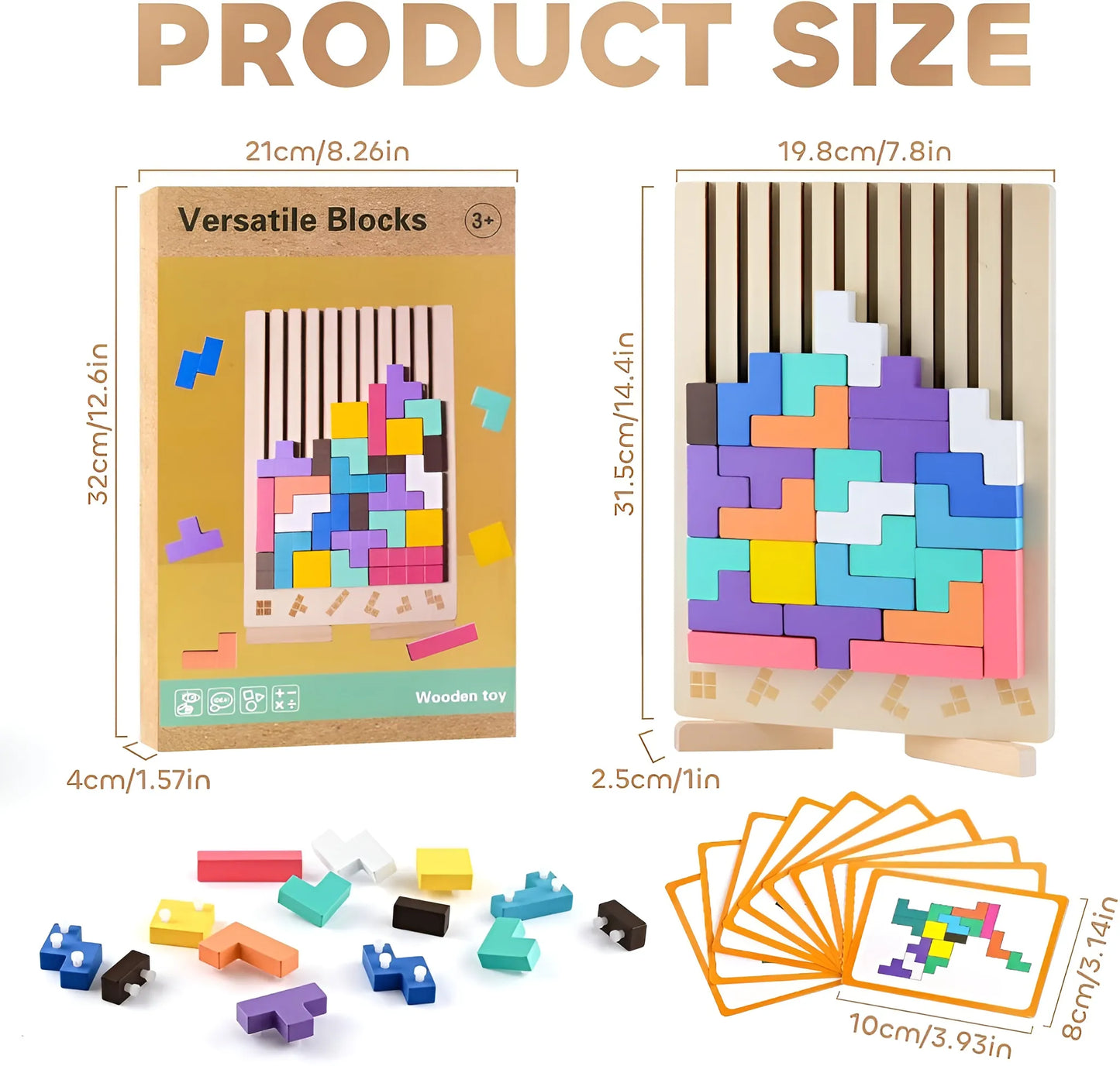 Montessori Wooden Russian Blocks Puzzle