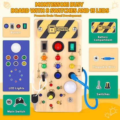 Montessori Wooden LED Switch Board