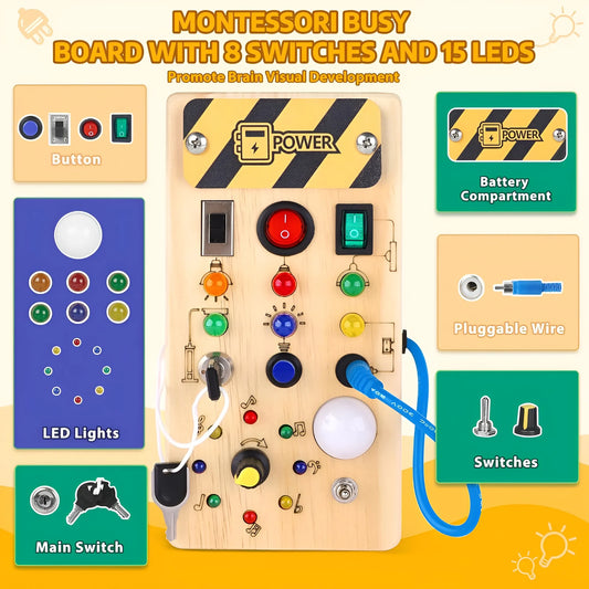 Montessori Wooden LED Switch Board