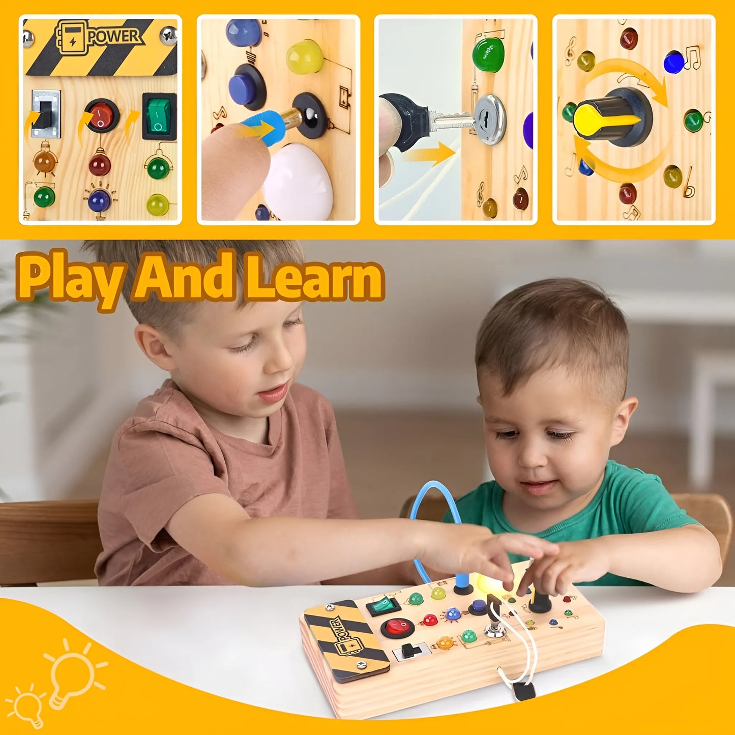 Montessori Wooden LED Switch Board