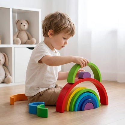 Montessori Wooden Rainbow Stacking Toy