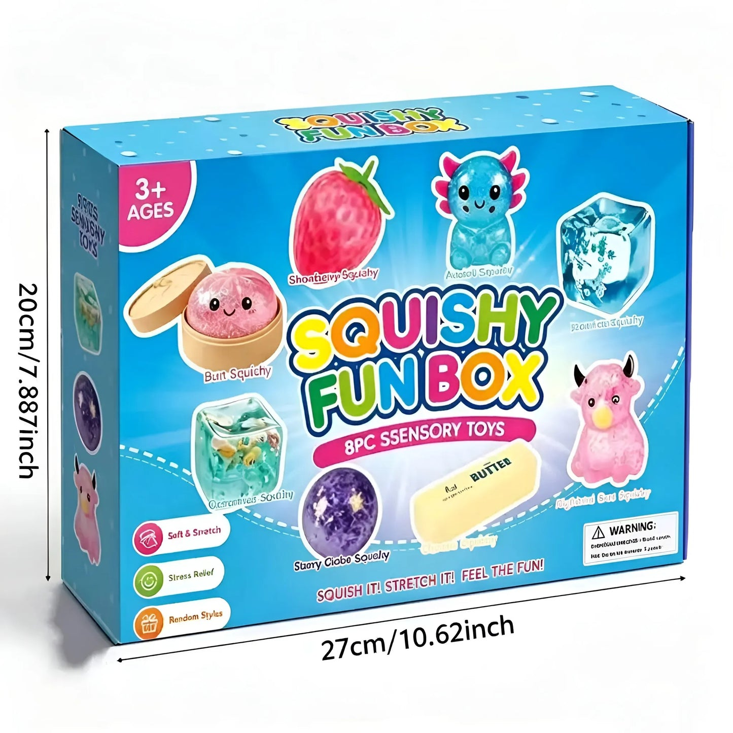 Mystery Squishy Box | 8 PCS | Ultimate Dumpling Malt Sugar Stress Relief Sensory Bundle