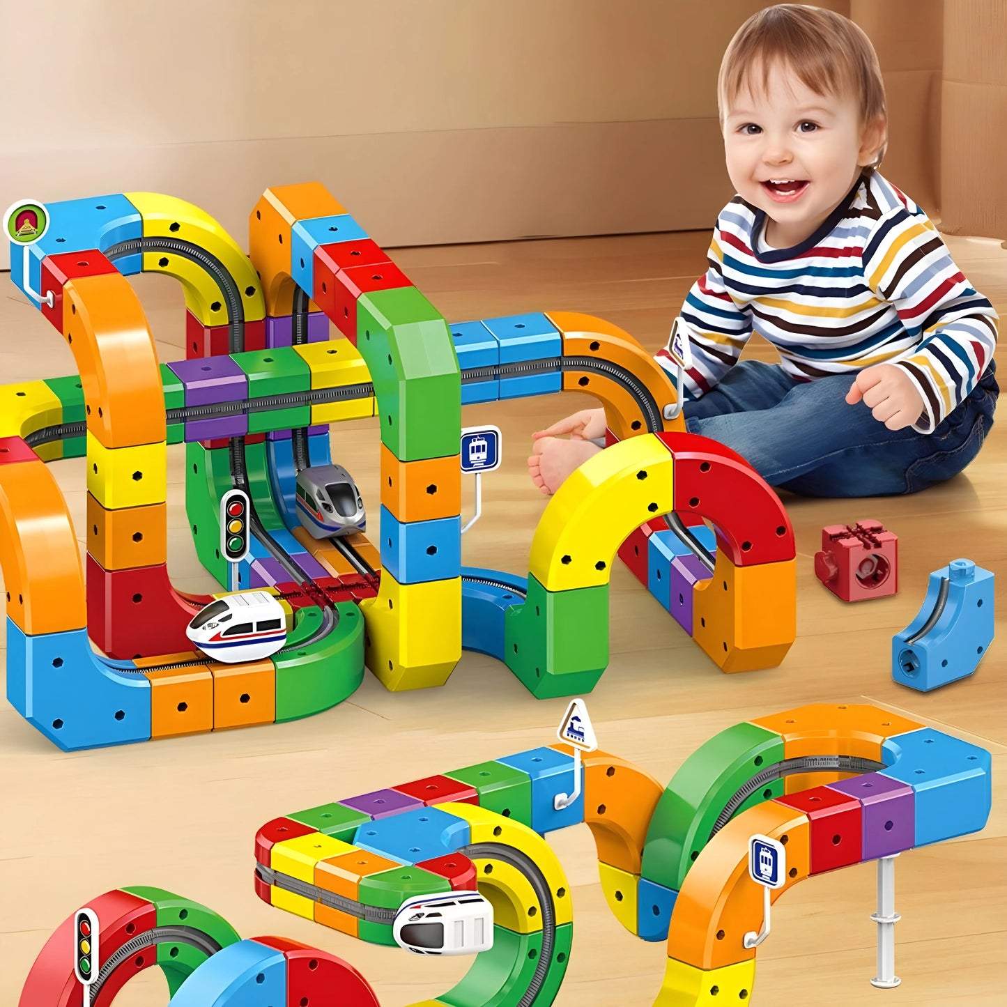 Onenazo Electric Train Track Set 51, 81, 123 PCS