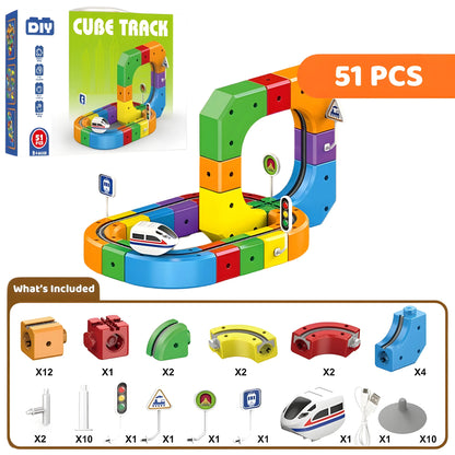 Onenazo Electric Train Track Set 51, 81, 123 PCS