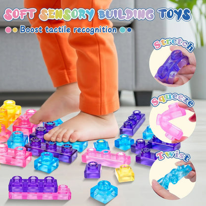 Onenazo Gummy Building Blocks | Large Squishy Blocks | 40 PCS