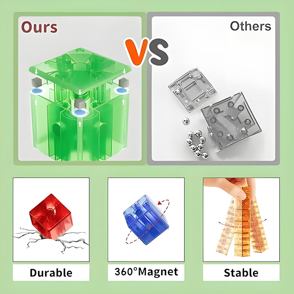 Onenazo Transparent Magnetic Blocks 48, 72, 96, 120 PCS | STEM Toy for ...