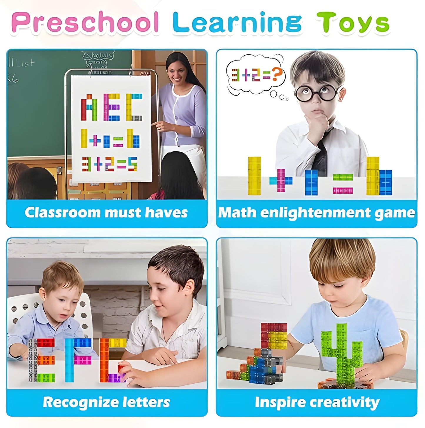 Blocs Magnétiques Transparants Onenazo – 48, 72, 96, 120 pièces | 1”/2,5 cm