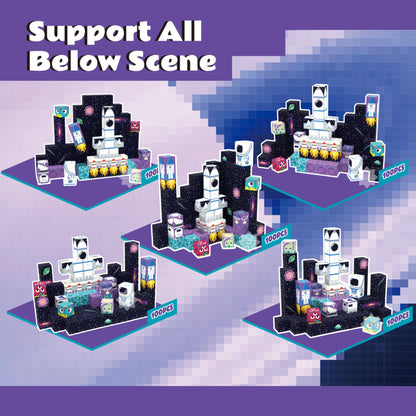 Magnetic Blocks with LED Light Up Blocks 100, 200 PCS | 2cm/0.8" | Rocket Ship