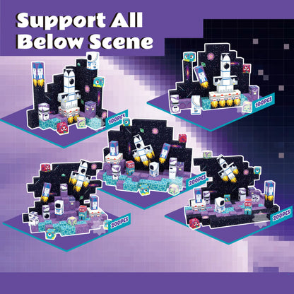 Magnetic Blocks with LED Light Up Blocks 100, 200 PCS | 2cm/0.8" | Rocket Ship