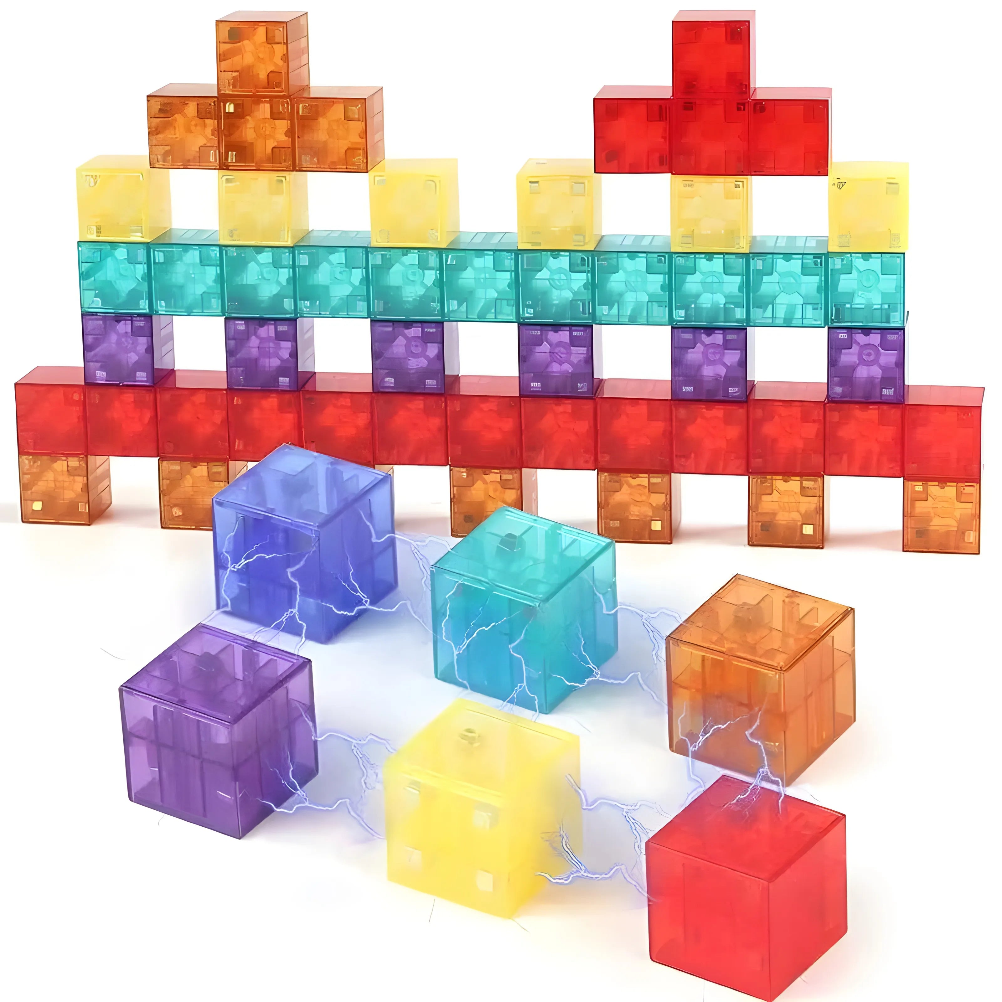 Megnectic Blocks Onenazo Transparent Magnetic Blocks 48, 72, 96, 120 PCS | STEM Toy for ...