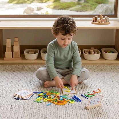 Montessori Wooden Smart Sticks & Rings