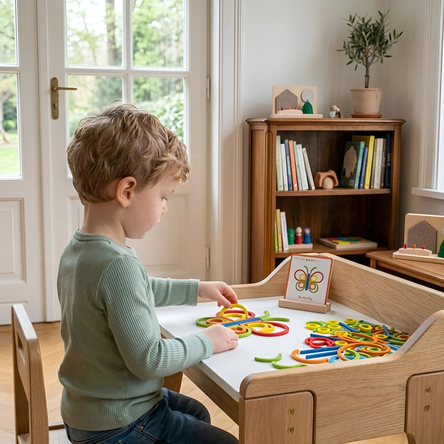 Montessori Wooden Smart Sticks & Rings