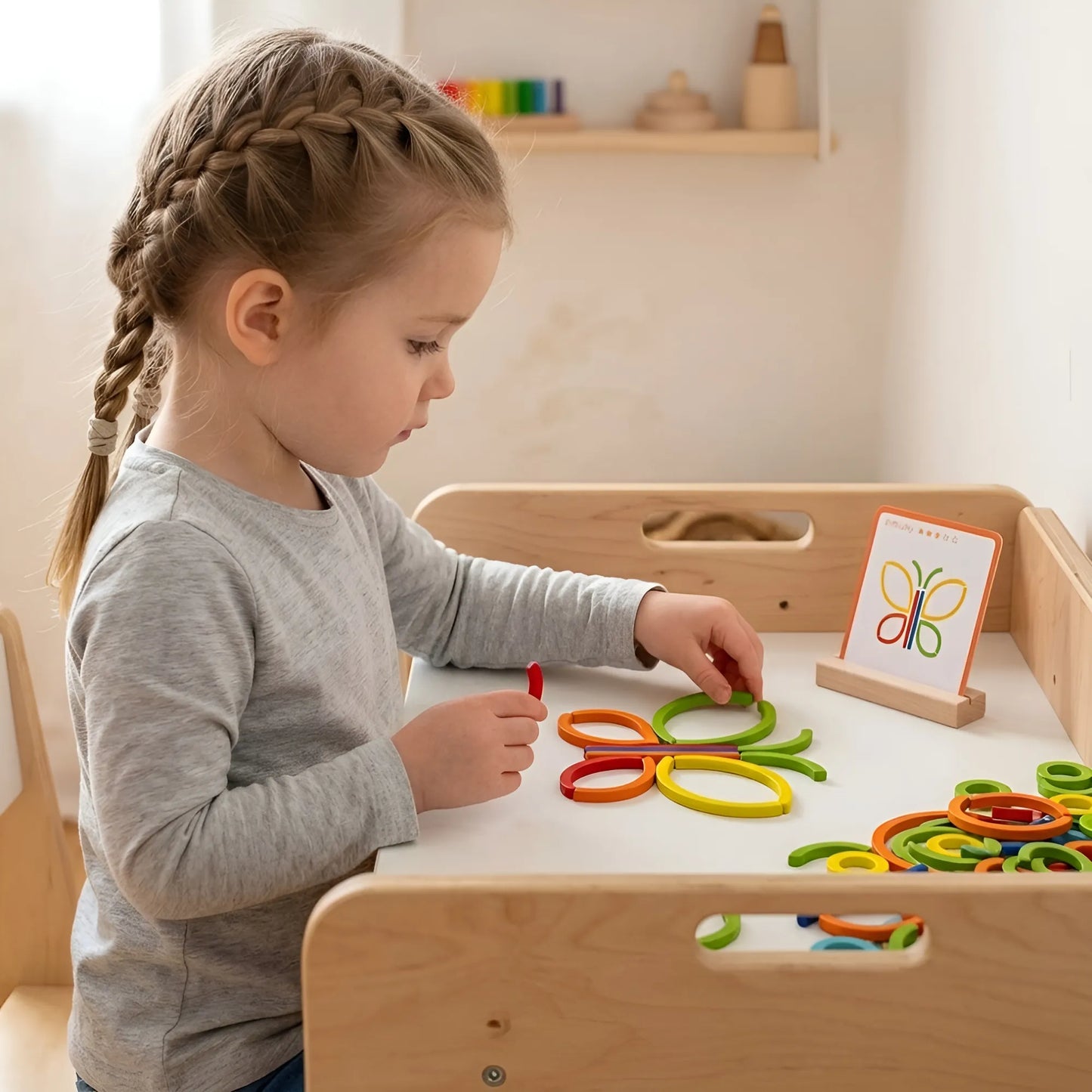 Montessori Wooden Smart Sticks & Rings