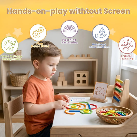 Montessori Wooden Smart Sticks & Rings
