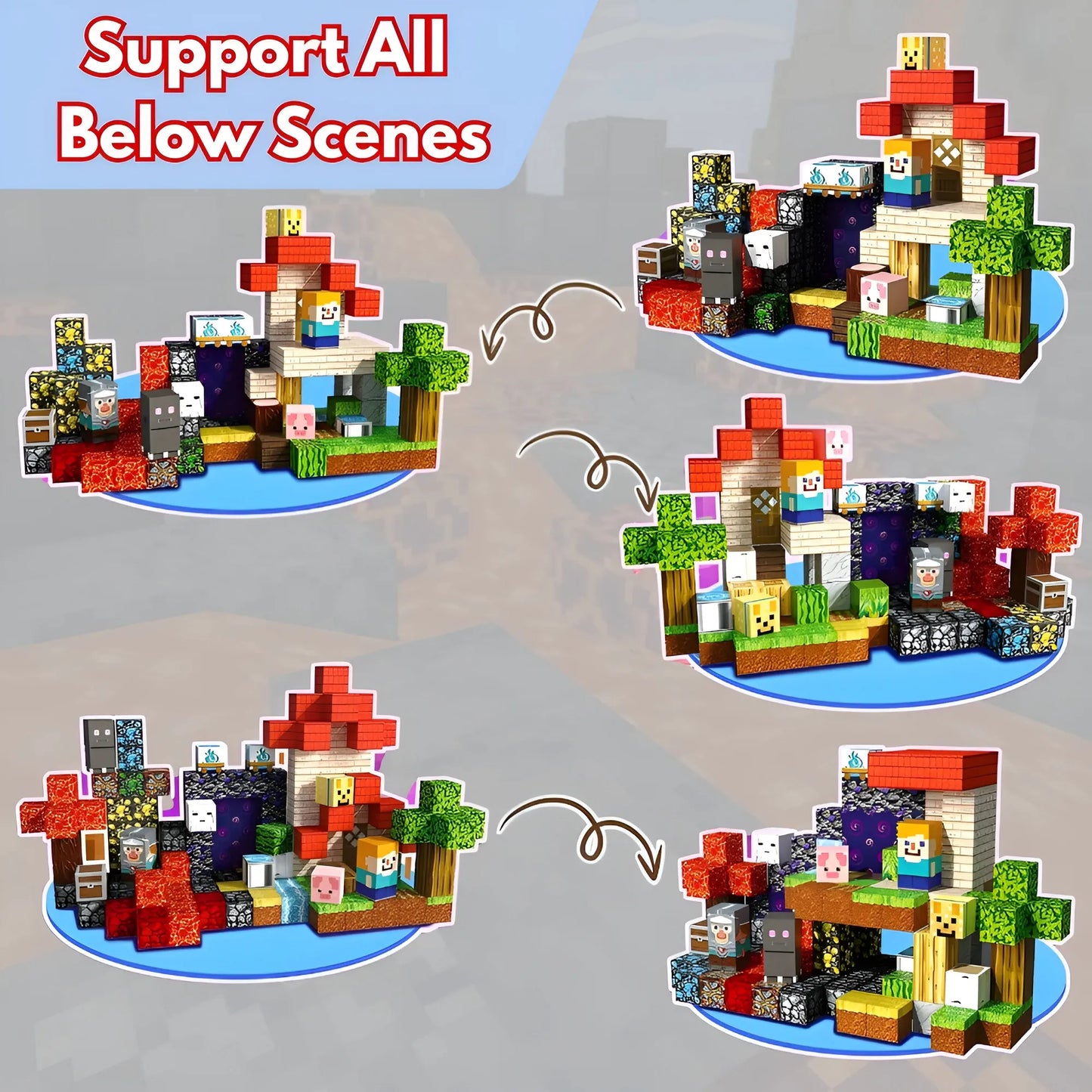 Magnetische Bausteine, 150 Teile | Mystischer Netherwald