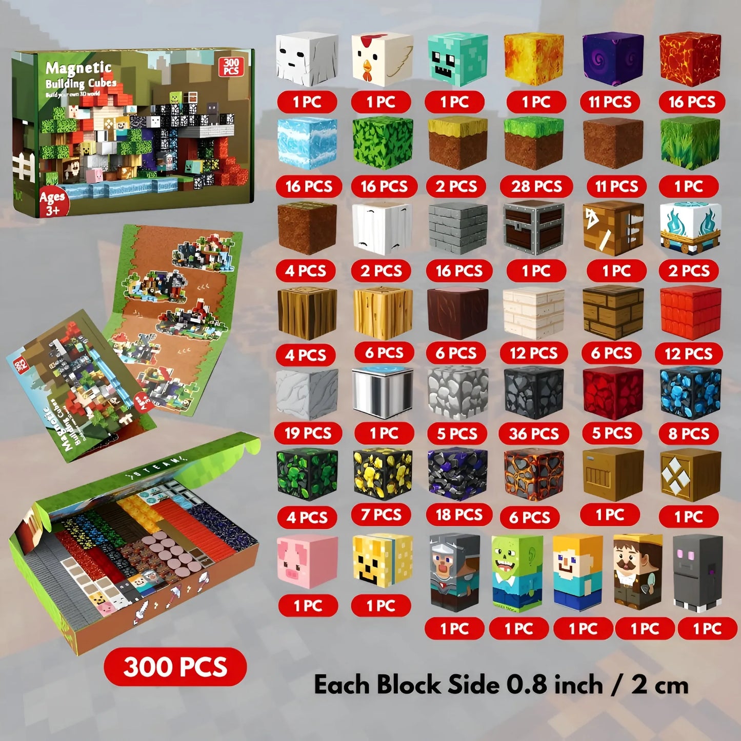 Blocs de Construction Magnétiques 300 PCS | Portail Fantôme