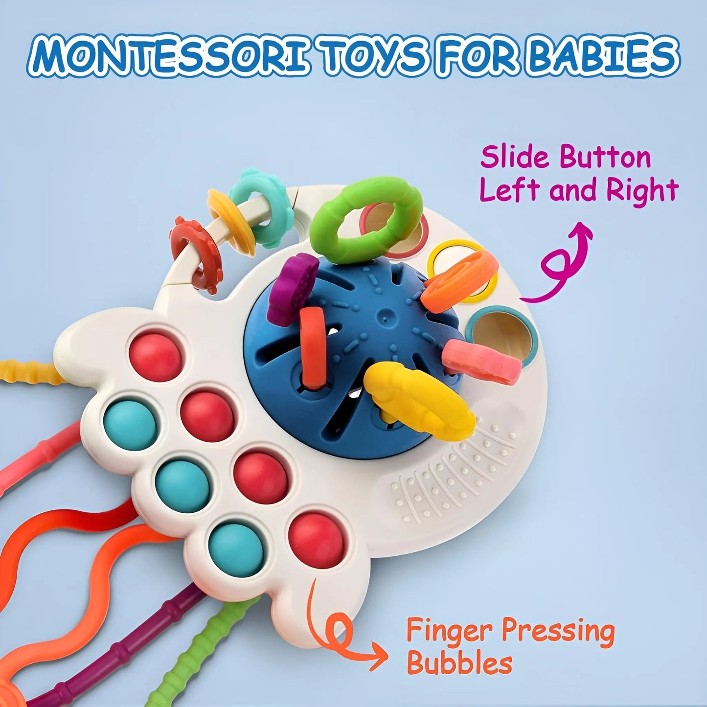 Montessori 4-in-1 Oktopus Silikon-Ziehspielzeug