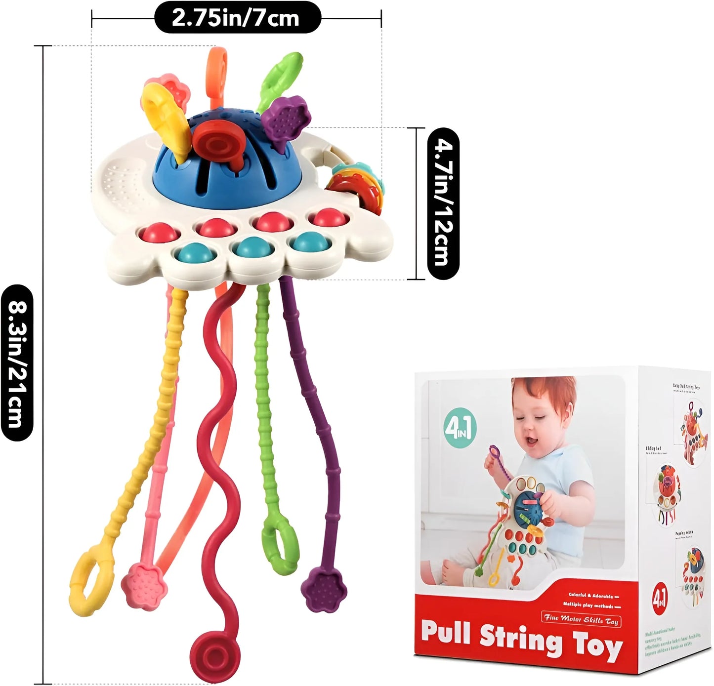 Montessori 4-in-1 Oktopus Silikon-Ziehspielzeug