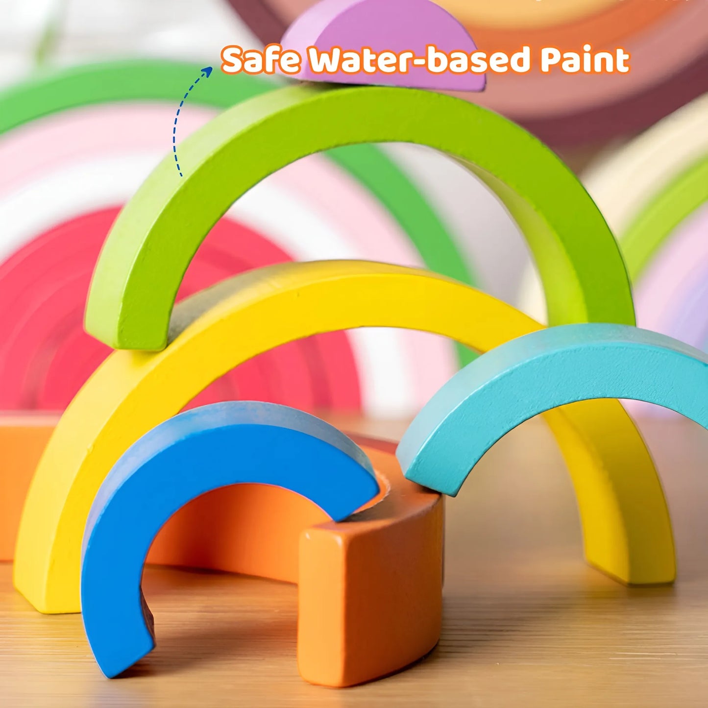 Montessori Wooden Rainbow Stacking Toy
