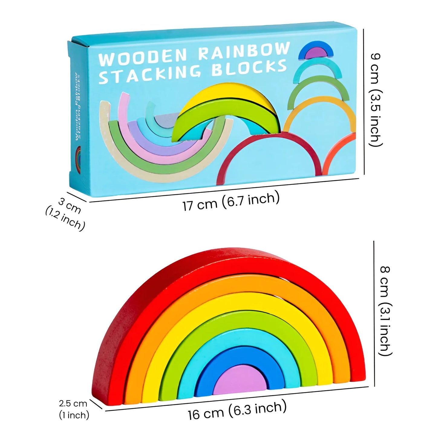 Montessori Wooden Rainbow Stacking Toy