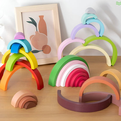 Montessori Wooden Rainbow Stacking Toy