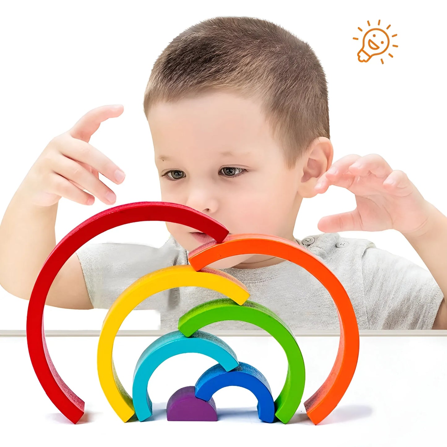 Montessori Wooden Rainbow Stacking Toy