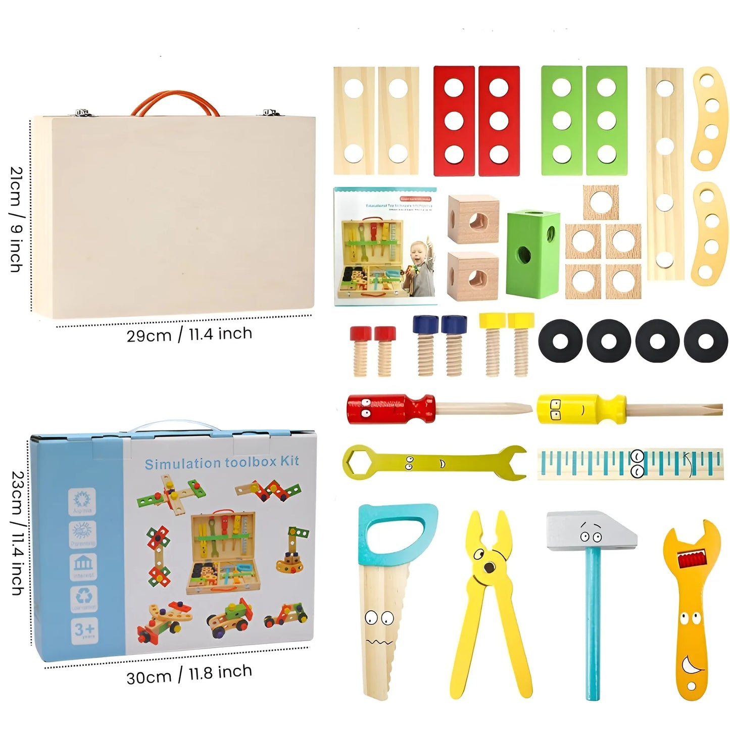 Montessori Holzwerkzeug-Set für Kinder