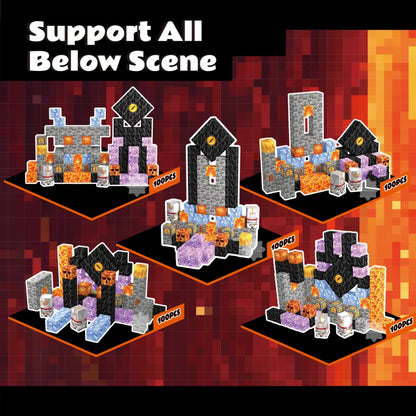 Magnetic Blocks with LED Light Up Blocks 100, 200 PCS | 2cm/0.8" | Dungeon