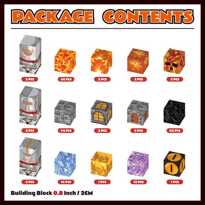 Magnetic Blocks with LED Light Up Blocks 100, 200 PCS | 2cm/0.8" | Dungeon