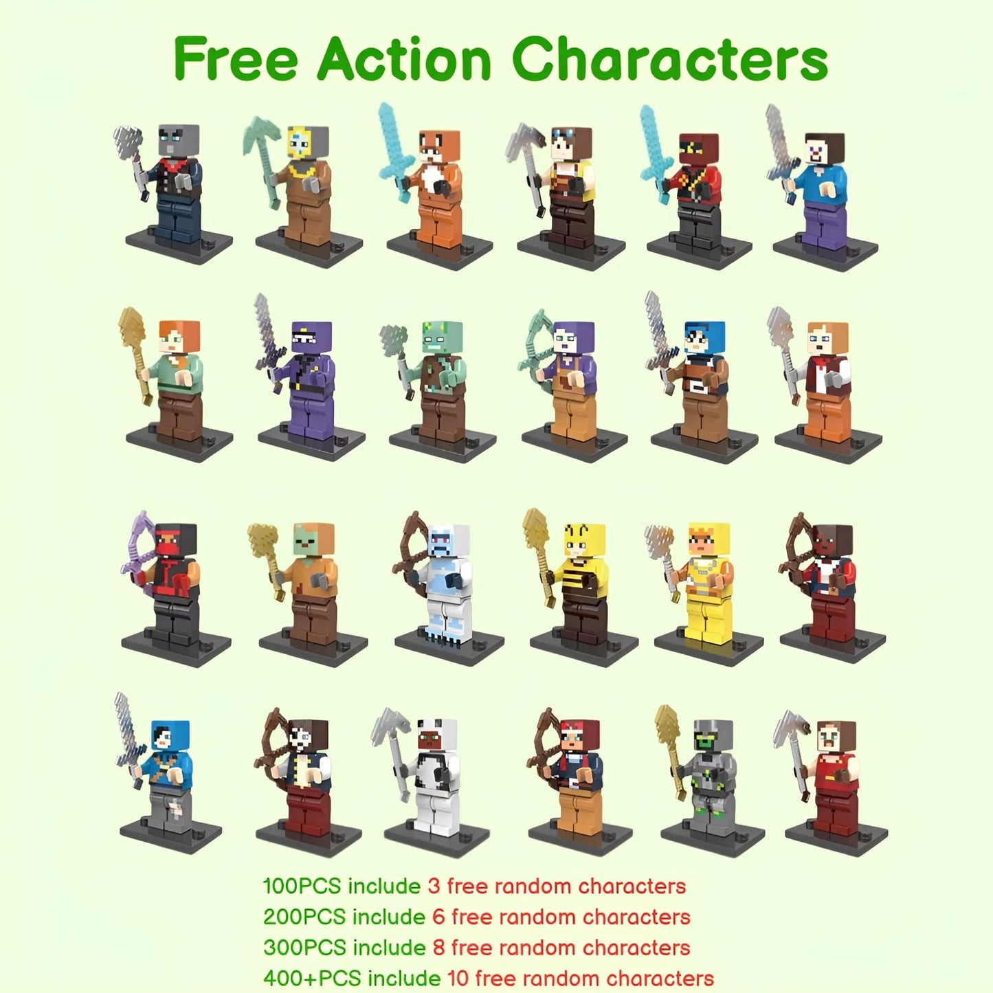 Minecraft Magnetic Building Blocks 100PCS | 0.8"/2 cm