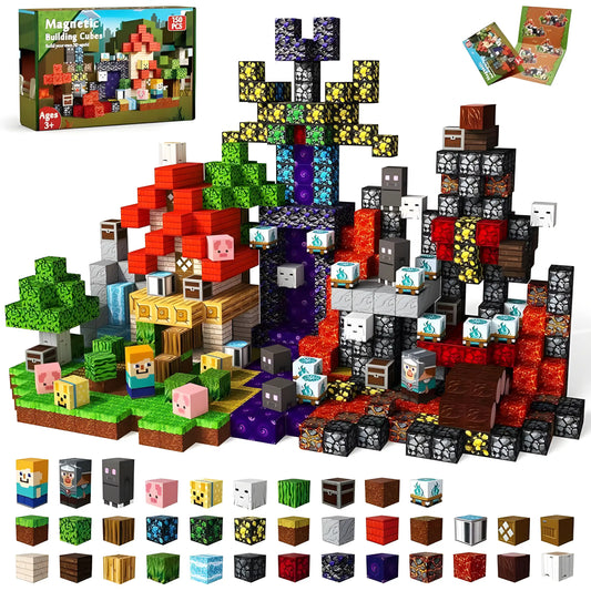 Minecraft 150PCS Magnetic Building Blocks - Halloween Nether Forest 2025 Version