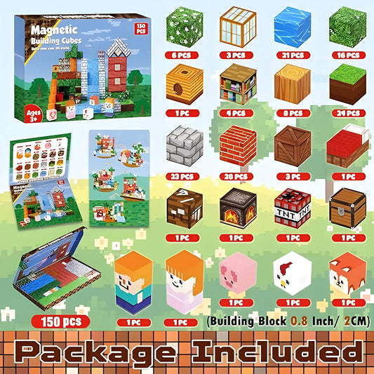 Blocs de Construction Magnétiques Minecraft – Maison de la Jungle 150 Pièces