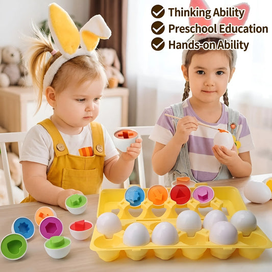 Montessori-Ostereier mit geometrischen Formen