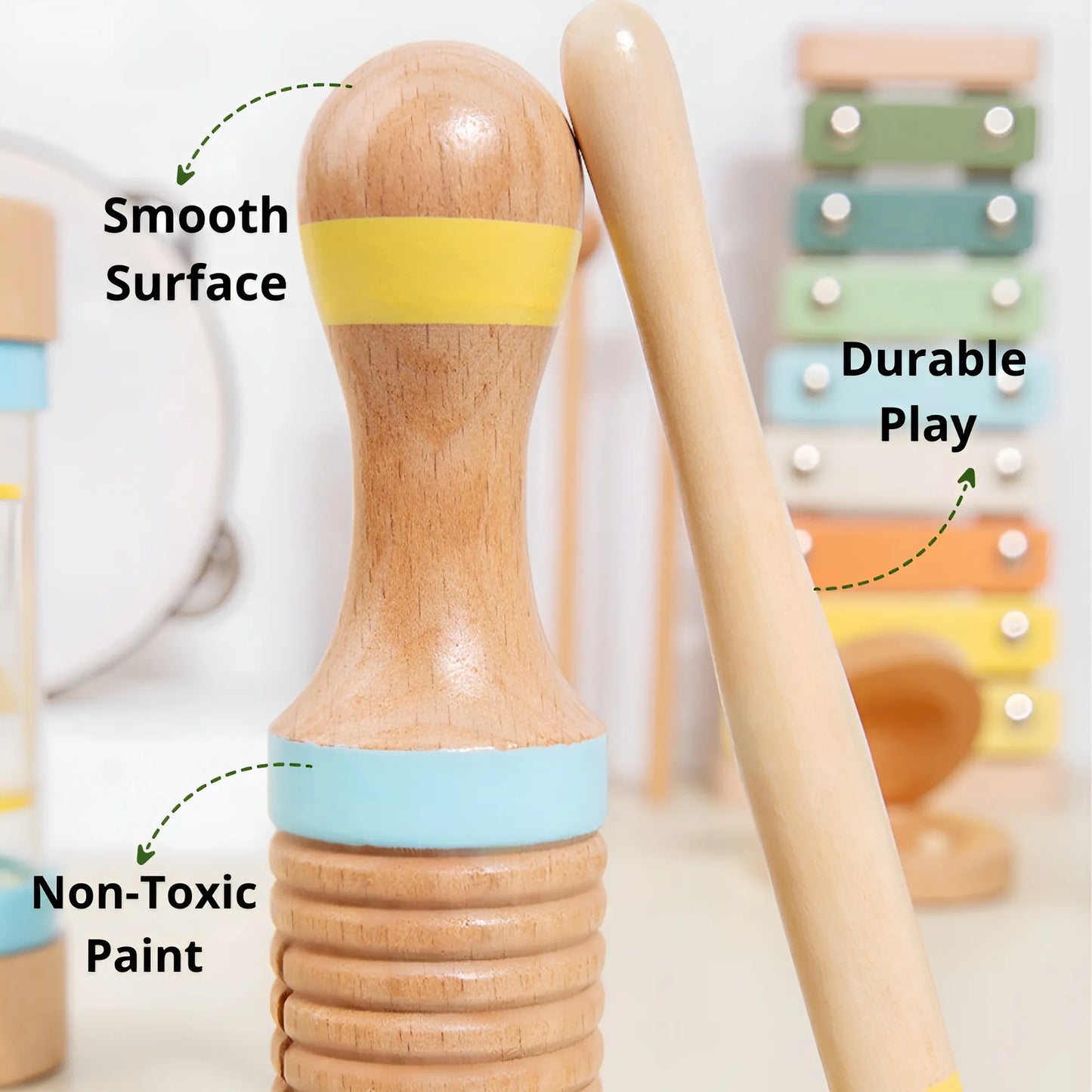 Montessori Wooden Music Instruments Set | 9 Instruments