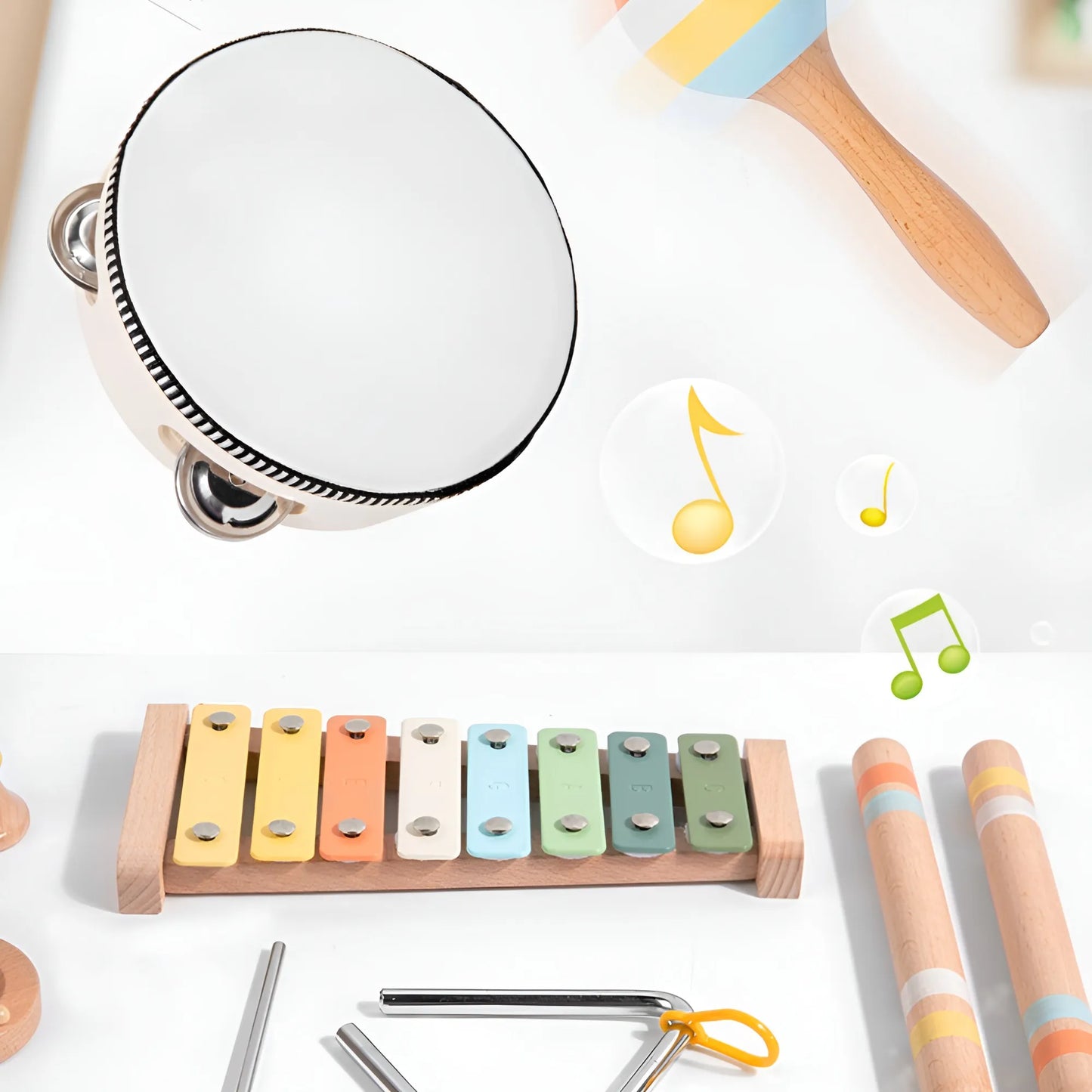 Montessori Wooden Music Instruments Set | 9 Instruments