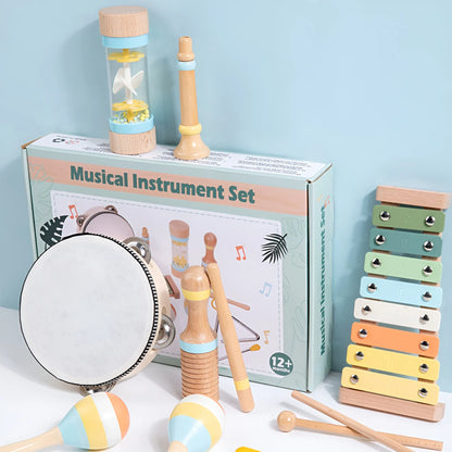 Montessori Wooden Music Instruments Set | 9 Instruments