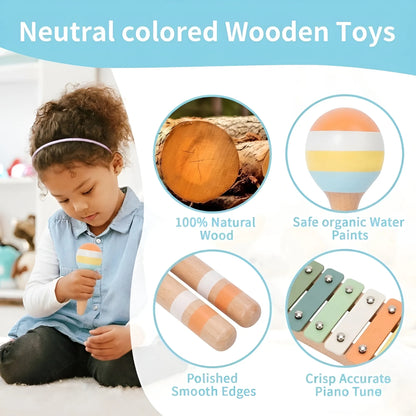 Montessori Wooden Music Instruments Set | 9 Instruments