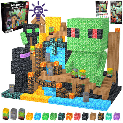 Magnetic Blocks with LED Light Up Blocks 100, 200 PCS | Monster
