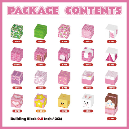 Onenazo Magnetic Building Blocks with LED Light Up Blocks - Dream Castle | 0.8"/2 cm