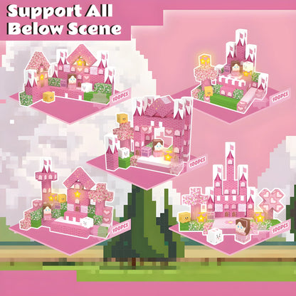 Onenazo Magnetic Building Blocks with LED Light Up Blocks - Dream Castle | 0.8"/2 cm