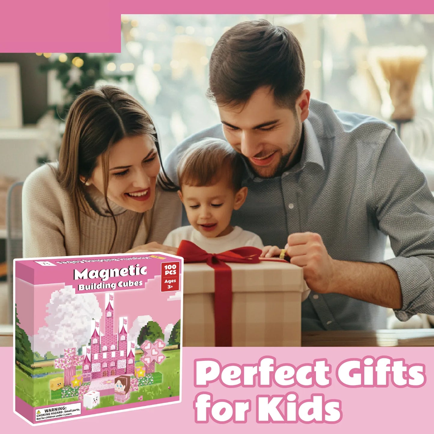 Onenazo Magnetic Building Blocks with LED Light Up Blocks - Dream Castle | 0.8"/2 cm