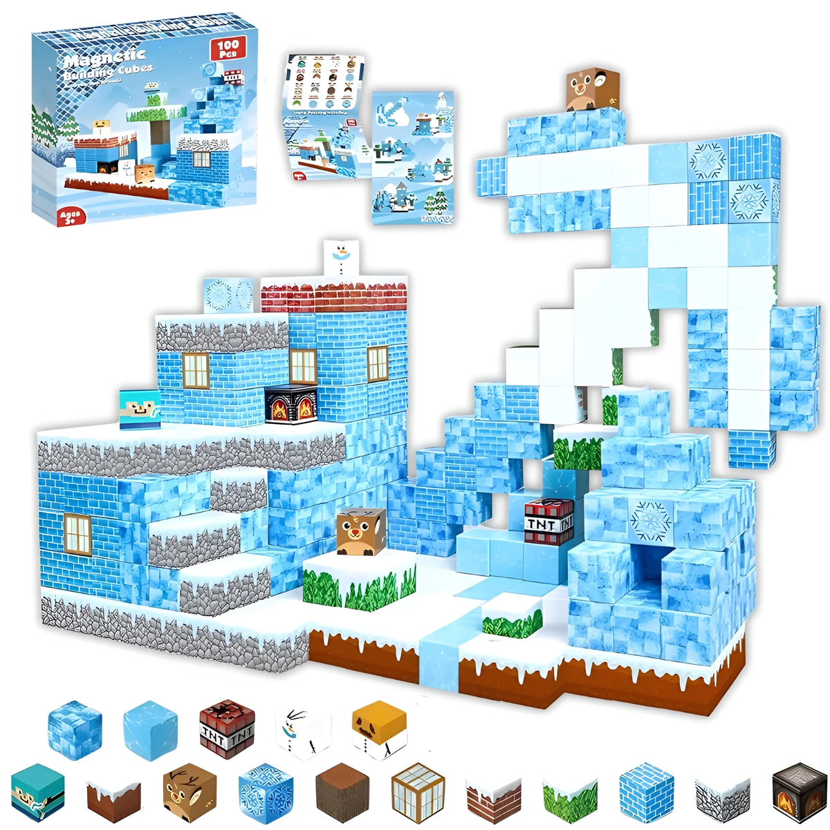 Mini Snow Blocks Onenazo Magnetic Building Blocks for Kids Aged 3+ | Gift for Boys Girls