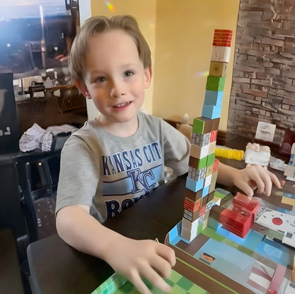 Onenazo 100 Stück magnetische Bausteine – Blaues Schloss