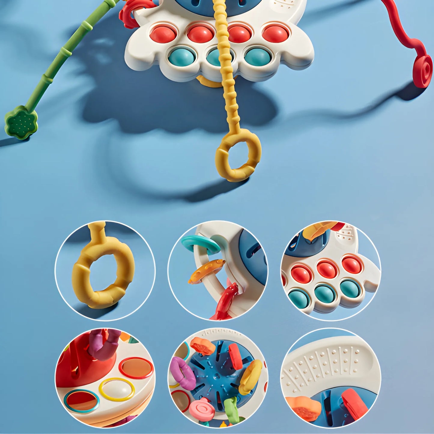 Montessori 4-in-1 Oktopus Silikon-Ziehspielzeug