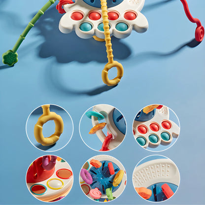 Montessori 4-in-1 Oktopus Silikon-Ziehspielzeug