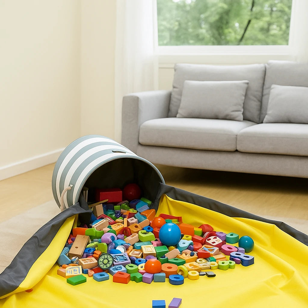 Onenazo 2-in-1 Spielzeug-Aufbewahrungskorb und Spielmatte