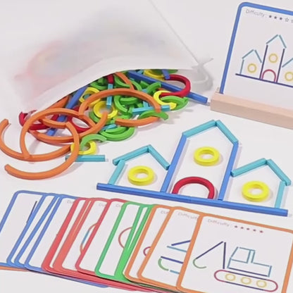 Montessori Wooden Smart Sticks & Rings