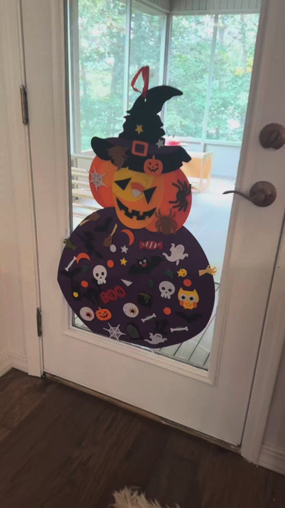 DIY Halloween Pumpkin Witch Decor | Felt Halloween Crafts for Kids | Toddler Halloween Crafts