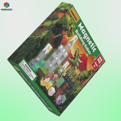 Onenazo Magnetic Blocks with LED Light Up Blocks - Dinosaur Kingdom | 0.8"/2 cm